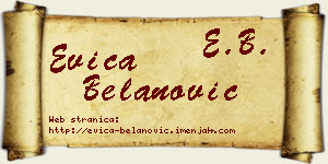 Evica Belanović vizit kartica